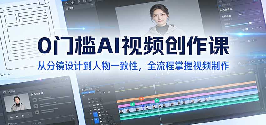 0门槛AI视频创作课：从分镜设计到人物一致性，全流程掌握视频制作-泱泱学习社