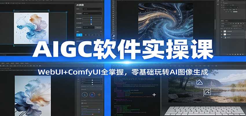 图片[1]-AIGC软件实操课：WebUI+ComfyUI全掌握，零基础玩转AI图像生成-泱泱学习社