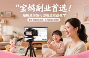 宝妈副业首选！短视频带货母婴赛道实战教学，新手也能轻松出单，碎片时间轻松增收-泱泱学习社