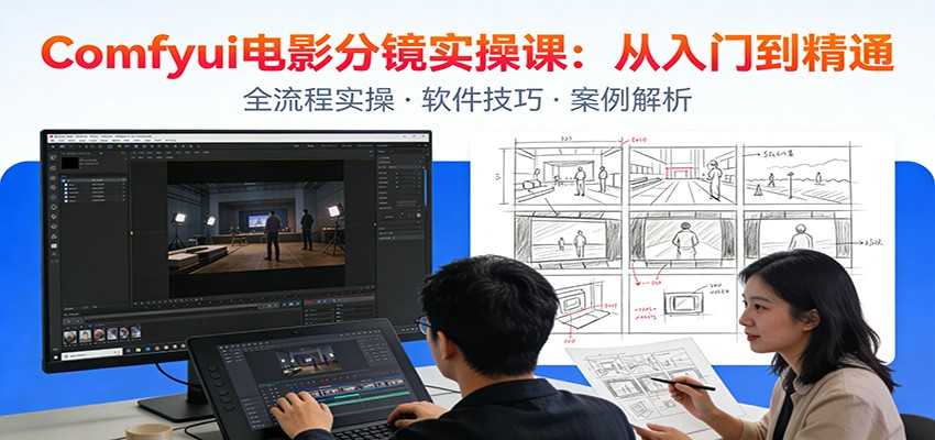 ComfyUI电影分镜实操课：分镜一致性，全流程AI视频制作，零基础也能做专业分镜-泱泱学习社