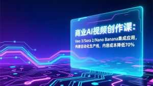 商业AI视频创作课：Veo 3/Sora 2/Nano Banana集成应用，构建自动化生产线，内容成本降低70%-泱泱学习社