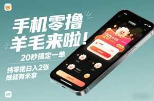 手机零撸薅羊毛来啦！20秒搞定一单，纯零撸日入2张，做就有米拿【揭秘】-泱泱学习社