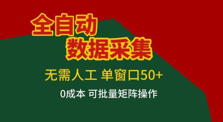 全自动数据采集，无需人工，单窗口50+，0成本可批量矩阵操作【揭秘】-泱泱学习社