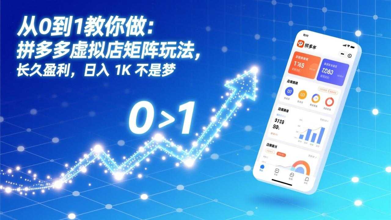 从0到1教你做：拼多多虚拟店矩阵玩法，长久盈利，日入 1K 不是梦-泱泱学习社