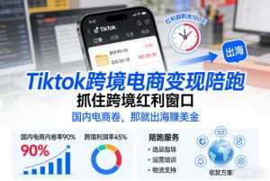Tiktok跨境电商变现陪跑，抓住跨境红利窗口，国内电商卷，那就出海賺美金-泱泱学习社