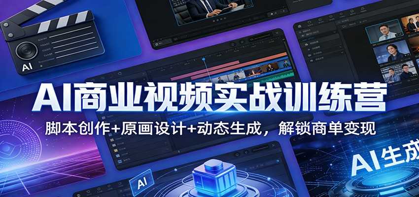 图片[1]-AI商业视频实战训练营：脚本创作+原画设计+动态生成，解锁商单变现-泱泱学习社