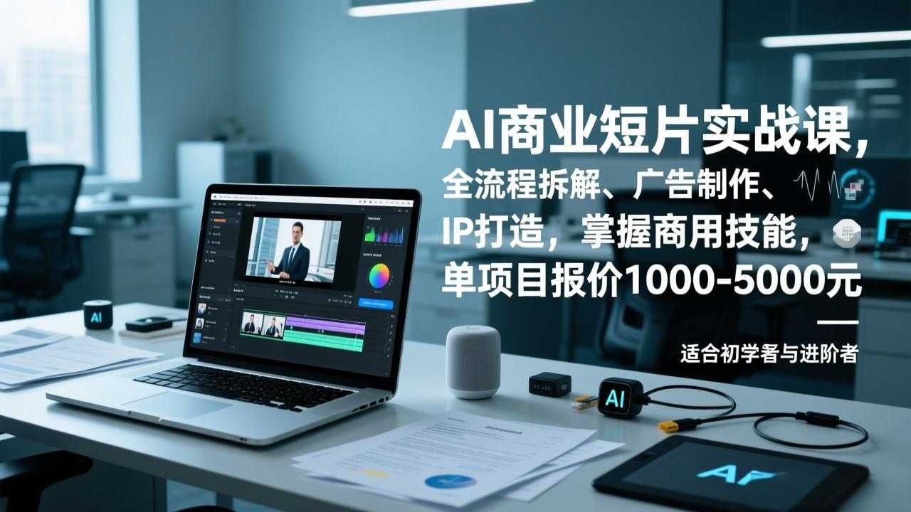AI商业短片实战课，全流程拆解、广告制作、IP打造，掌握商用技能，单项目报价1000-5000元-泱泱学习社