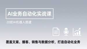 AI业务自动化实战课，20款AI机器人搭建，覆盖文案、播客、销售与数据分析，打造自动化业务-泱泱学习社