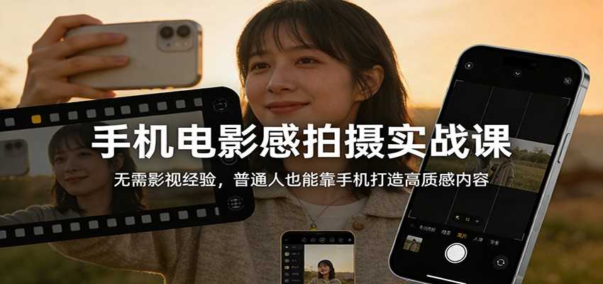 手机电影感拍摄实战课：无需影视经验，普通人也能靠手机打造高质感内容-泱泱学习社