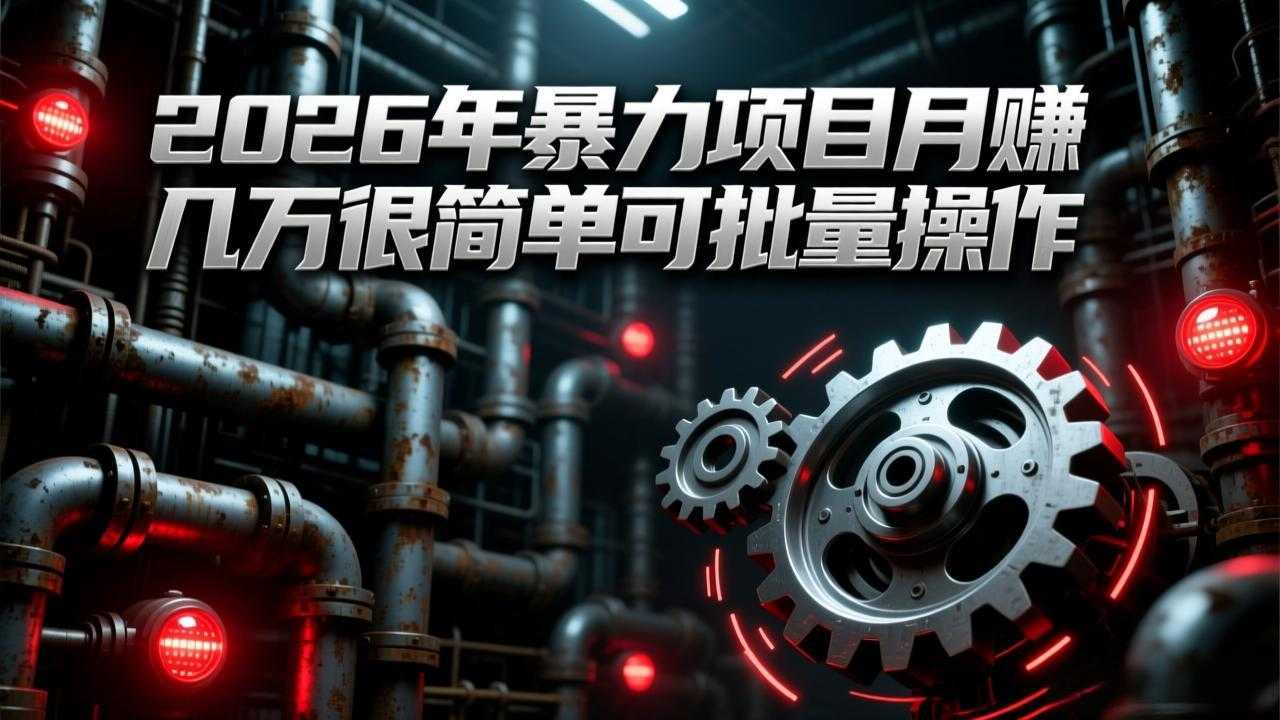 2026年暴力项目月赚几万很简单可批量操作，成本低，利润大-泱泱学习社