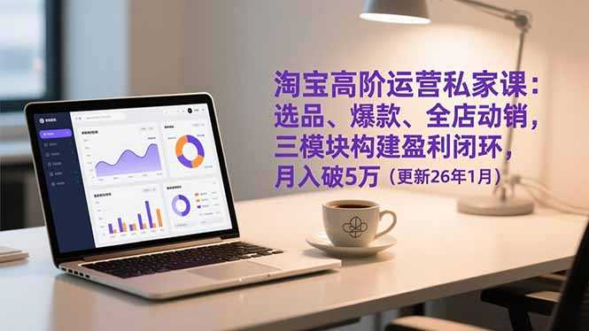 淘宝高阶运营私家课：选品、爆款、全店动销，三模块构建盈利闭环，月入破5万(更新26年1月-泱泱学习社