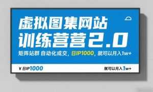 虚拟图集网站训练营2.0，矩阵站群自动化成交，日IP1000，就可以月入1w+-泱泱学习社