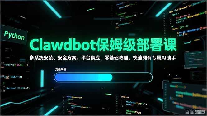Clawdbot保姆级部署课，多系统安装、安全方案、平台集成，零基础教程，快速拥有专属AI助手-泱泱学习社