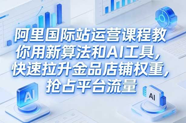 阿里国际站运营课程，教你用新算法和AI工具，快速拉升金品店铺权重，抢占平台流量(更新2026)-泱泱学习社