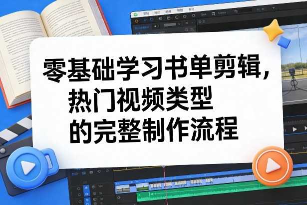 零基础学习书单剪辑，热门视频类型的完整制作流程(更新2026)-泱泱学习社