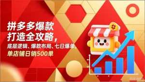 拼多多爆款打造全攻略，底层逻辑、爆款布局、七日爆单，单店铺日销500单-泱泱学习社