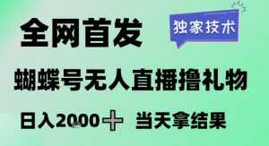 2026最新蝴蝶号无人直播掘金，独家技术，全网首发小白做了一个月收益3W，长期稳定可做【揭秘】-泱泱学习社