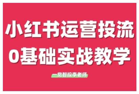 小红书运营投流，小红书广告投放从0到1的实战课，学完即可开始投放（更新26年）