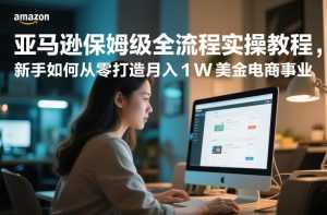 亚马逊保姆级全流程实操教程，新手如何从零打造月入1W美金电商事业-泱泱学习社