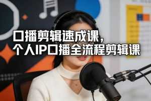 口播剪辑速成课，个人IP口播全流程剪辑课-泱泱学习社