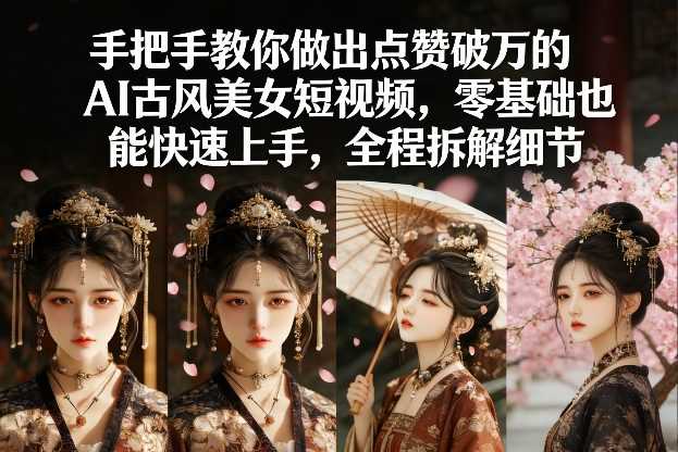 手把手教你做出点赞破万的AI古风美女短视频，零基础也能快速上手，全程拆解细节-泱泱学习社