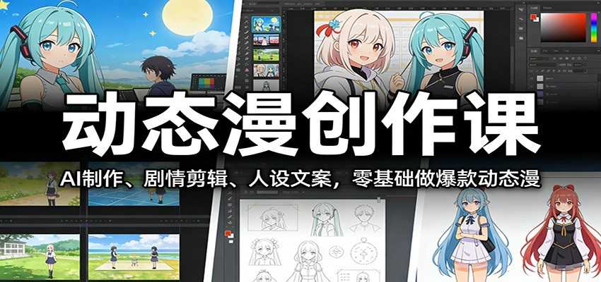 动态漫创作课：AI制作、剧情剪辑、人设文案，零基础做爆款动态漫-泱泱学习社