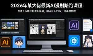 26年某大佬最新Ai漫剧陪跑课程，普通人从零开始做AI漫剧，副业月入2W+-泱泱学习社