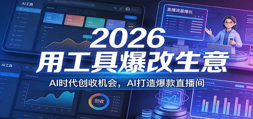 2026用工具爆改生意，AI时代创收机会，AI打造爆款直播间-泱泱学习社