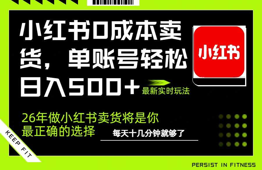 小红书0成本AI卖货，单账号轻松日入500+，完全托管AI，可矩阵放大-泱泱学习社