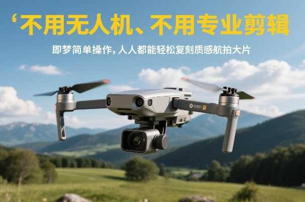 不用无人机、不用专业剪辑，即梦简单操作，人人都能轻松复刻质感航拍大片-泱泱学习社