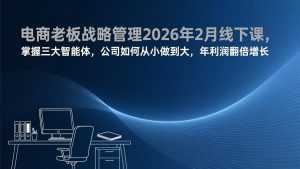 电商老板战略管理2026年2月线下课，掌握三大智能体，公司如何从小做到大，年利润翻倍增长-泱泱学习社