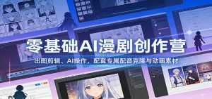 零基础AI漫剧创作营：出图剪辑、AI操作，配套专属配音克隆与动画素材-泱泱学习社