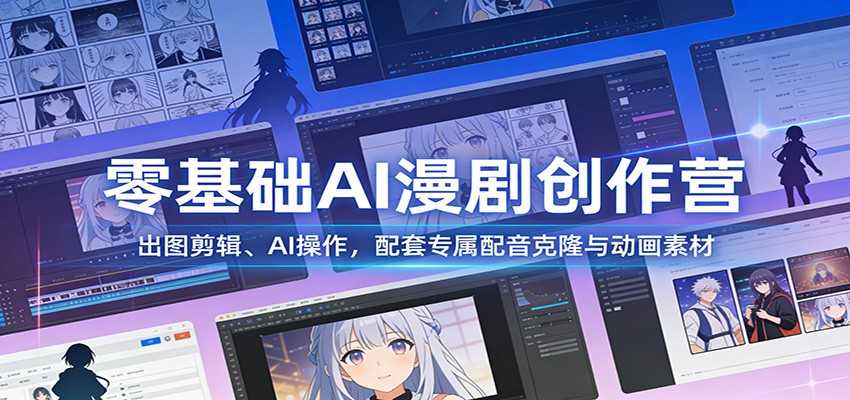 图片[1]-零基础AI漫剧创作营：出图剪辑、AI操作，配套专属配音克隆与动画素材-泱泱学习社