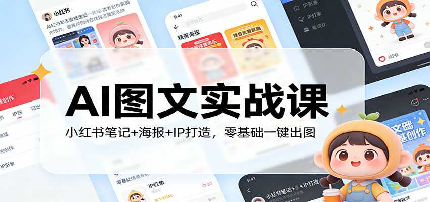 图片[1]-AI图文实战课：小红书笔记+海报+IP打造，零基础一键出图-泱泱学习社