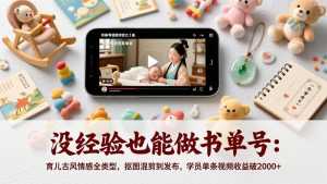 没经验也能做书单号：育儿古风情感全类型，抠图混剪到发布，学员单条视频收益破2000+-泱泱学习社