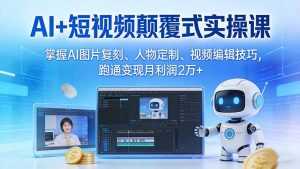 AI+短视频颠覆式实操课：掌握AI图片复刻、人物定制、视频编辑技巧，跑通变现月利润2万+-泱泱学习社