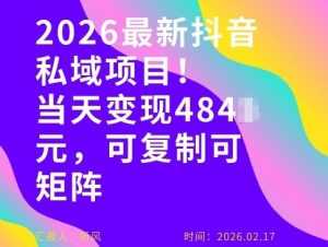 26年最新抖音私域玩法，当天变现4张+，可复制可粘贴，新手小白可做-泱泱学习社