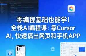 零编程基础也能学！全栈AI编程课：靠Cursor AI，快速搞出网页和手机APP-泱泱学习社