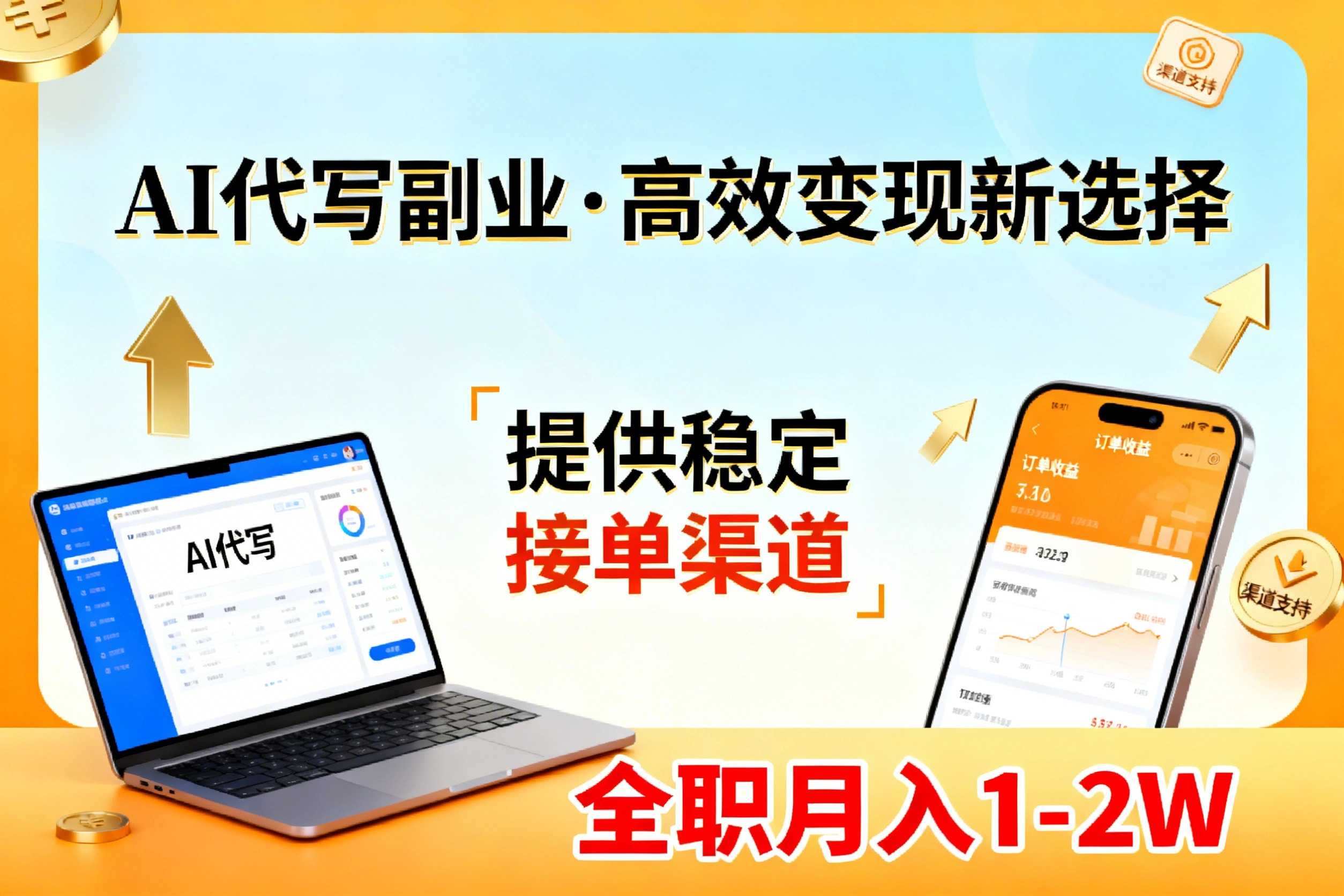 AI代写副业，高效变现，提供渠道，永不失业副业兼职 全职月入1-2W【SOP手册】-泱泱学习社