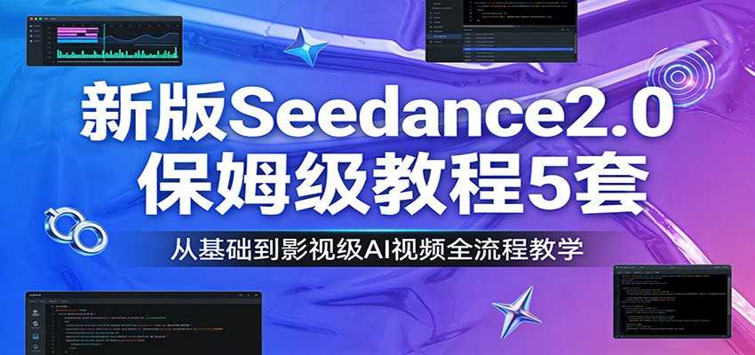 新版Seedance2.0保姆级教程5套：从基础到影视级AI视频全流程教学-泱泱学习社