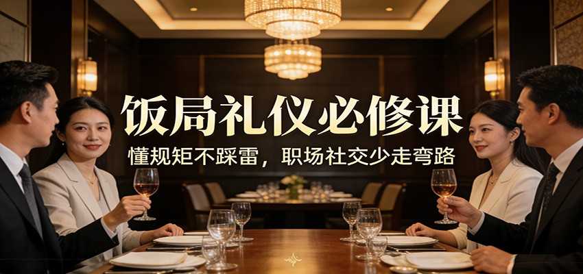 公众号收费文章：《饭局礼仪必修课：懂规矩不踩雷，职场社交少走弯路》-泱泱学习社