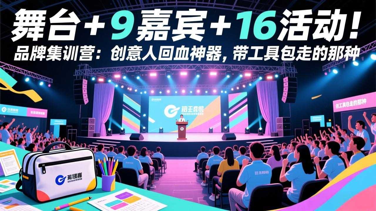 舞台 + 9 嘉宾 + 16 活动！品牌集训营：创意人回血神器，带工具包走的那种-泱泱学习社