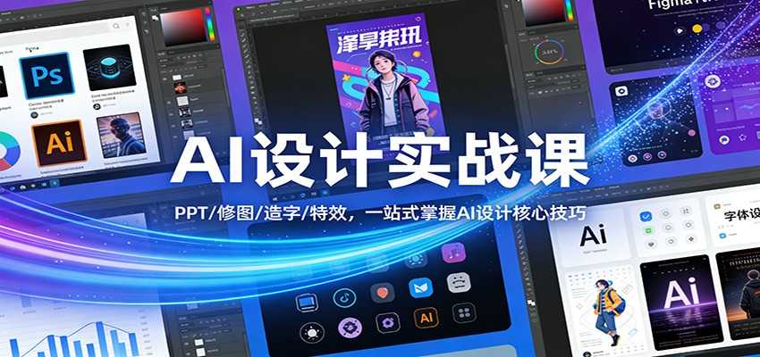 图片[1]-AI设计实战课：PPT/修图/造字/特效，一站式掌握AI设计核心技巧-泱泱学习社
