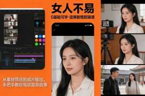 0基础可学！《女人不易》竖屏剧情剪辑课，从素材筛选到成片输出，手把手教你驾驭复杂故事-泱泱学习社