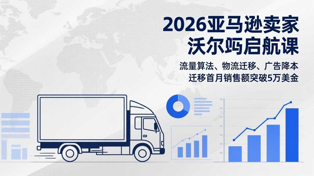 2026亚马逊卖家沃尔玛启航课，流量算法、物流迁移、广告降本，迁移首月销售额突破5万美金-泱泱学习社