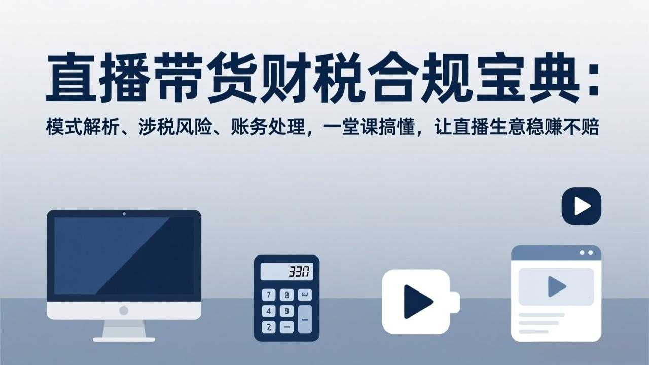 直播带货财税合规宝典：模式解析、涉税风险、账务处理，一堂课搞懂，让直播生意稳赚不赔-泱泱学习社