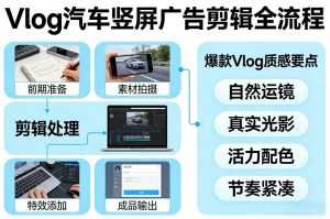 Vlog感觉汽车竖屏广告剪辑脚本全流程，拿捏爆款Vlog质感-泱泱学习社