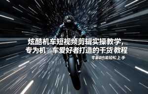 炫酷机车短视频剪辑实操教学，专为机车爱好者打造的干货教程，零基础也能轻松上手-泱泱学习社