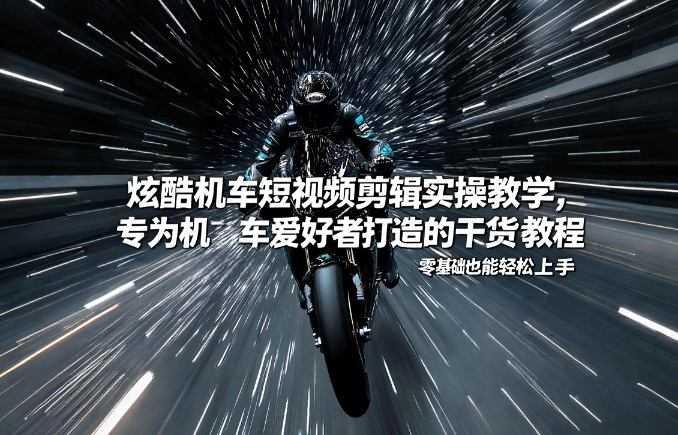 炫酷机车短视频剪辑实操教学，专为机车爱好者打造的干货教程，零基础也能轻松上手