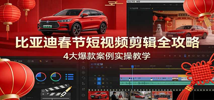 图片[1]-比亚迪春节短视频剪辑全攻略，4大爆款案例实操教学-泱泱学习社